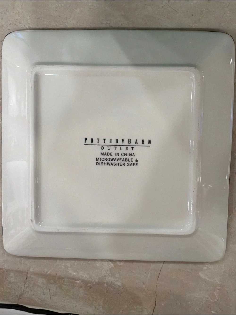Pottery Barn White Square Martini Plates - Set of 4